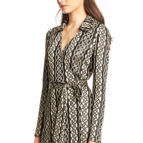 Diane Von Furstenberg Dresses Dvf Dolores Metallic Knit Wrap Dress